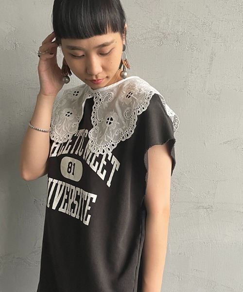 JF Ready Made（ジェイエフレディメイド）の「[Jf Ready Made/ジェイエフレディメイド] コットンレース 2WAY付け襟（付け襟・レディース・ホワイト・ONE SIZE）」の6枚目の写真