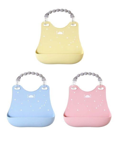 I.D.E.A international（イデアインターナショナル）の「シリコンビブ（スタイ/よだれかけ・レディース・ピンク/ブルー/イエロー・ﾌﾘ-）」の5枚目の写真