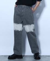 HARE | ブリーチWストレートデニムパンツ(HARE)(デニムパンツ)