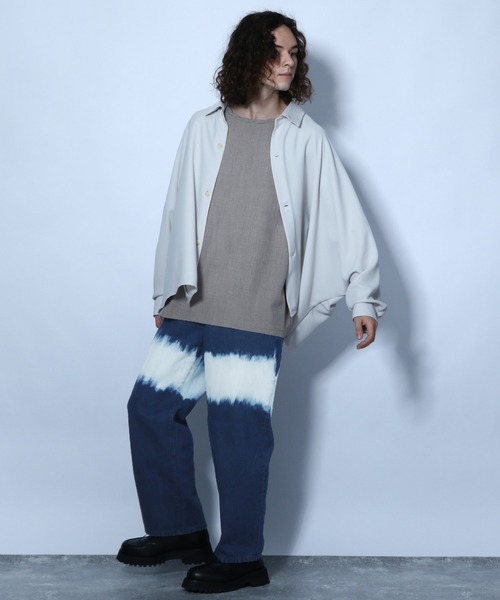 HARE（ハレ）の「ブリーチWストレートデニムパンツ(HARE)（デニムパンツ・メンズ・ブラック/ブルー・SMALL/MEDIUM）」の5枚目の写真