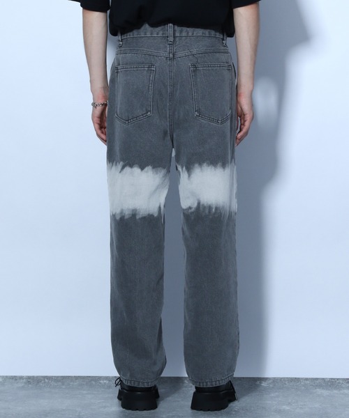 HARE（ハレ）の「ブリーチWストレートデニムパンツ(HARE)（デニムパンツ・メンズ・ブラック/ブルー・SMALL/MEDIUM）」の7枚目の写真