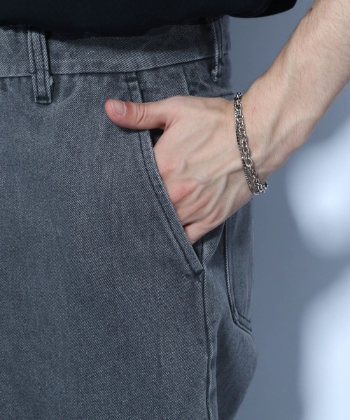 HARE（ハレ）の「ブリーチWストレートデニムパンツ(HARE)（デニムパンツ・メンズ・ブラック/ブルー・SMALL/MEDIUM）」の9枚目の写真