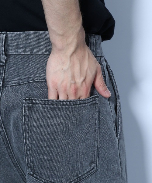 HARE（ハレ）の「ブリーチWストレートデニムパンツ(HARE)（デニムパンツ・メンズ・ブラック/ブルー・SMALL/MEDIUM）」の12枚目の写真