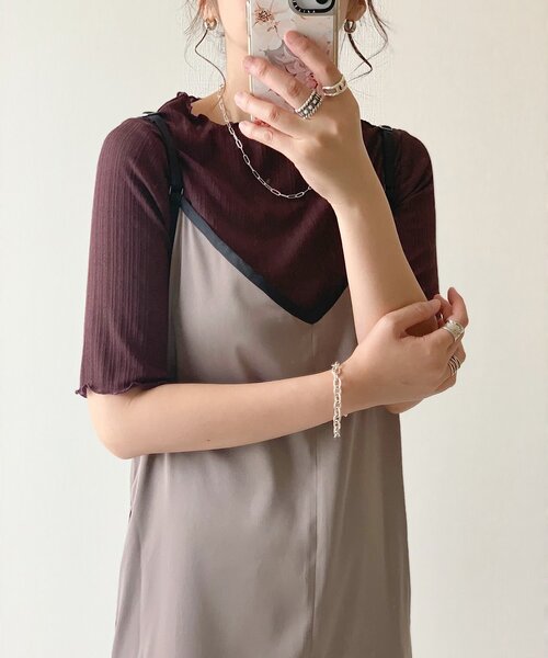 ZOZOMARKET（ゾゾマーケット）の「【maiko×ZOZO】2WAYパイピングカシュクールキャミワンピース（ワンピース・レディース・ブラック/グレー・FREE）」の18枚目の写真