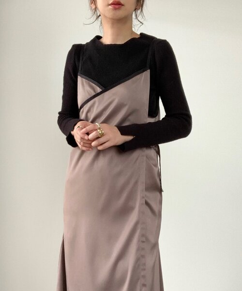 ZOZOMARKET（ゾゾマーケット）の「【maiko×ZOZO】2WAYパイピングカシュクールキャミワンピース（ワンピース・レディース・ブラック/グレー・FREE）」の20枚目の写真