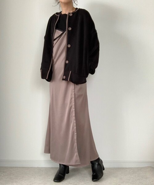 ZOZOMARKET（ゾゾマーケット）の「【maiko×ZOZO】2WAYパイピングカシュクールキャミワンピース（ワンピース・レディース・ブラック/グレー・FREE）」の16枚目の写真