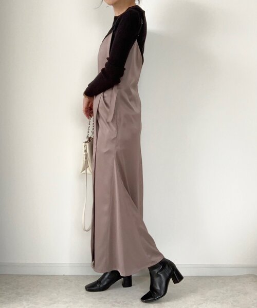 ZOZOMARKET（ゾゾマーケット）の「【maiko×ZOZO】2WAYパイピングカシュクールキャミワンピース（ワンピース・レディース・ブラック/グレー・FREE）」の15枚目の写真