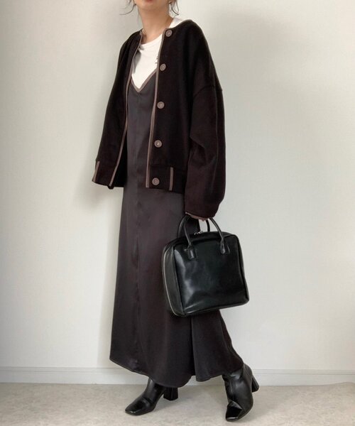 ZOZOMARKET（ゾゾマーケット）の「【maiko×ZOZO】2WAYパイピングカシュクールキャミワンピース（ワンピース・レディース・ブラック/グレー・FREE）」の6枚目の写真