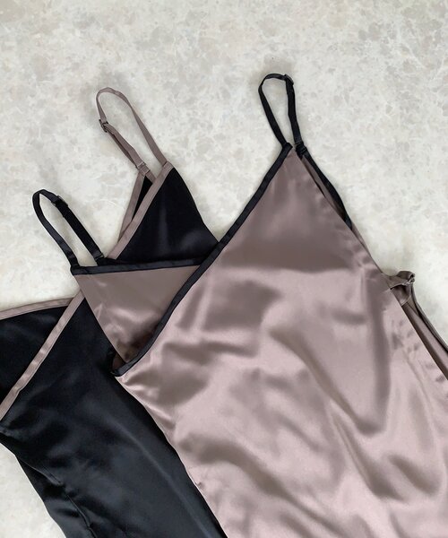 ZOZOMARKET（ゾゾマーケット）の「【maiko×ZOZO】2WAYパイピングカシュクールキャミワンピース（ワンピース・レディース・ブラック/グレー・FREE）」の7枚目の写真