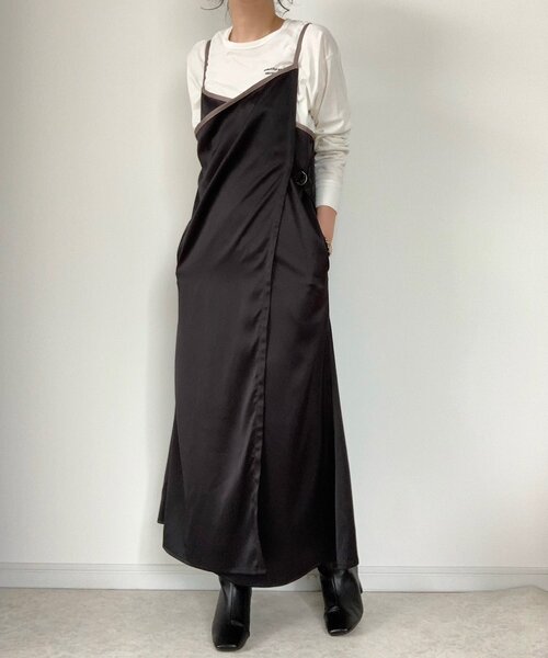 ZOZOMARKET（ゾゾマーケット）の「【maiko×ZOZO】2WAYパイピングカシュクールキャミワンピース（ワンピース・レディース・ブラック/グレー・FREE）」の17枚目の写真