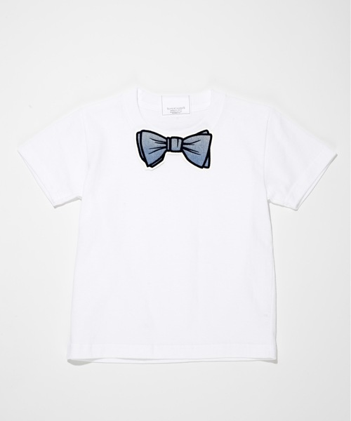 SUPERTHANKS（スーパーサンクス）の「【キッズ】蝶ネクタイワッペンベーシックTシャツ リンクコーデ 親子コーデ（Tシャツ/カットソー・キッズ・ホワイト×ブルー/ブラック×ブルー・100/110/120/130/140/150）」の6枚目の写真