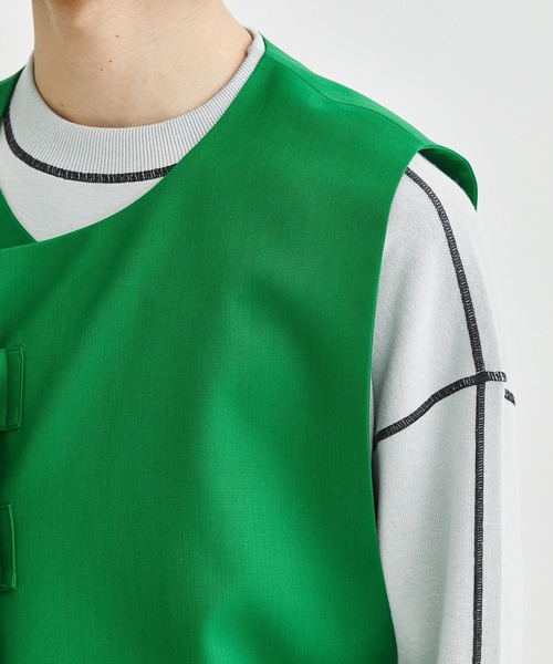 LiNoH（リノー）の「WOOL TWILL BELTED VEST（ベスト・メンズ・ブラック/グリーン・FREE）」の17枚目の写真