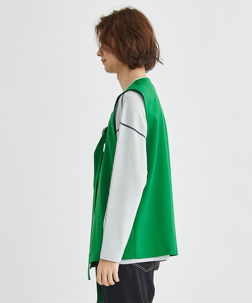 LiNoH（リノー）の「WOOL TWILL BELTED VEST（ベスト・メンズ・ブラック/グリーン・FREE）」の20枚目の写真
