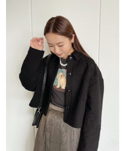 MOUSSY（マウジー）の「BE LOVED DOG Tシャツ（Tシャツ/カットソー・レディース・ライトブラック/ライトブルー/アイボリー・FREE）」の16枚目の写真