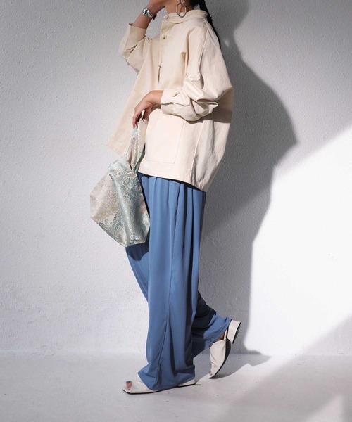 antiqua（アンティカ）の「UVカットラッシュガードパンツ（その他パンツ・レディース・ブラック/カーキ/ライトグリーン/ブルー系その他/パープル/マスタード/サックスブルー/テラコッタ/ダークグレー・FREE）」の13枚目の写真