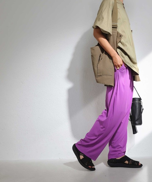 antiqua（アンティカ）の「UVカットラッシュガードパンツ（その他パンツ・レディース・ブラック/カーキ/ライトグリーン/ブルー系その他/パープル/マスタード/サックスブルー/テラコッタ/ダークグレー・FREE）」の16枚目の写真