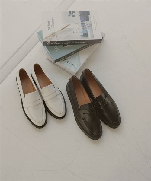 DONOBAN（ドノバン）の「プラットフォームローファー（ローファー・レディース・ホワイト/ブラック・25.0/23.0/24.0）」の3枚目の写真