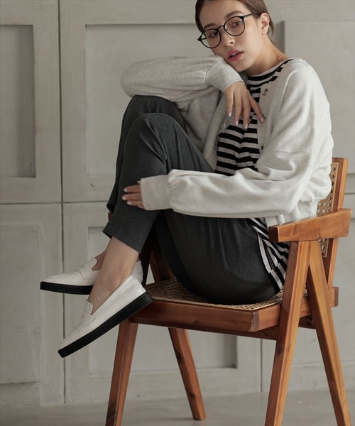 DONOBAN（ドノバン）の「プラットフォームローファー（ローファー・レディース・ホワイト/ブラック・25.0/23.0/24.0）」の7枚目の写真