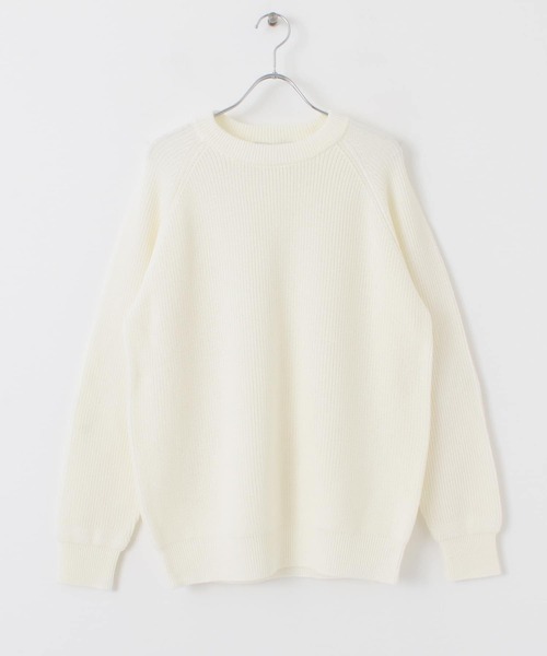 URBAN RESEARCH（アーバンリサーチ）の「ハンドウォッシャブルウールクルーネックニット（ニット/セーター・メンズ・ブラック/オフホワイト/チャコールグレー/パープル・LARGE/MEDIUM）」の15枚目の写真