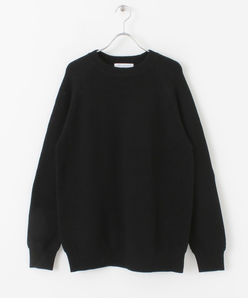 URBAN RESEARCH（アーバンリサーチ）の「ハンドウォッシャブルウールクルーネックニット（ニット/セーター・メンズ・ブラック/オフホワイト/チャコールグレー/パープル・LARGE/MEDIUM）」の16枚目の写真