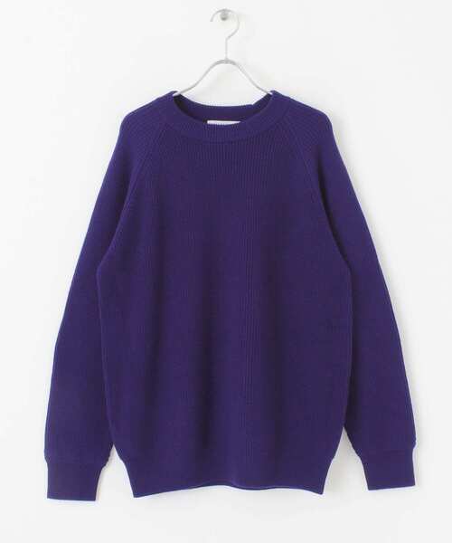 URBAN RESEARCH（アーバンリサーチ）の「ハンドウォッシャブルウールクルーネックニット（ニット/セーター・メンズ・ブラック/オフホワイト/チャコールグレー/パープル・LARGE/MEDIUM）」の18枚目の写真