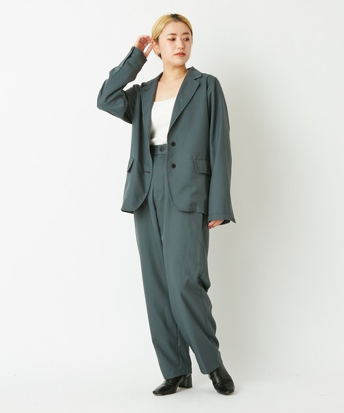 CIAOPANIC（チャオパニック）の「【WEB限定】テーラードジャケット＋スラックスパンツ/セットアップ（セットアップ・レディース・グレー/ブラウン/グリーン・FREE）」の14枚目の写真