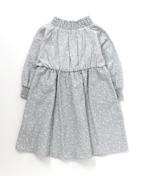 apres les cours(アプレレクール)の「シャーリングワンピース(ワンピース・キッズ・ベージュ/ブラウン/サックスブルー・90/100/110/120/80/130/140)」の6枚目の写真