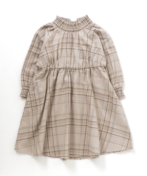 apres les cours(アプレレクール)の「シャーリングワンピース(ワンピース・キッズ・ベージュ/ブラウン/サックスブルー・90/100/110/120/80/130/140)」の13枚目の写真