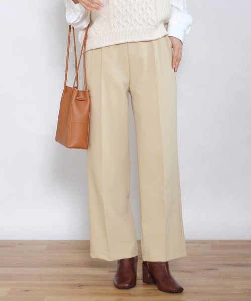 Crisp yours(クリスプユアーズ)の「【WEB限定】2タックセンタープレスパンツ(スラックス・レディース・ベージュ/ブラウン/グレー・FREE)」の12枚目の写真