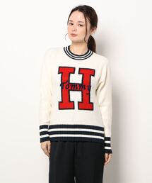 トミーヒルフィガーゴルフ　M ニットセーター　トレーナー　レディース　チェック TOMMY HILFIGER GOLF トミー ヒルフィガーゴルフ ニット