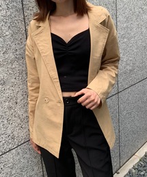 麻ライクテーラードジャケット