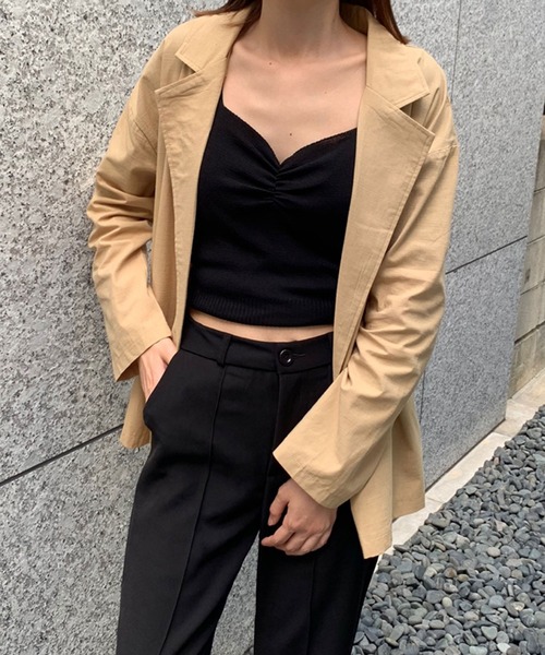 SPIGA（スピーガ）の「麻ライクテーラードジャケット（テーラードジャケット・レディース・アイボリー/ブラック/ベージュ・FREE）」の7枚目の写真