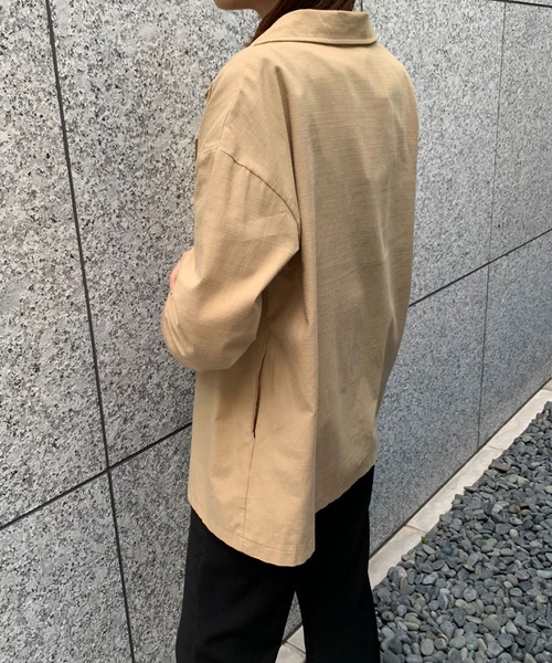 SPIGA（スピーガ）の「麻ライクテーラードジャケット（テーラードジャケット・レディース・アイボリー/ブラック/ベージュ・FREE）」の8枚目の写真