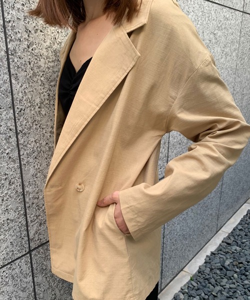 SPIGA（スピーガ）の「麻ライクテーラードジャケット（テーラードジャケット・レディース・アイボリー/ブラック/ベージュ・FREE）」の10枚目の写真