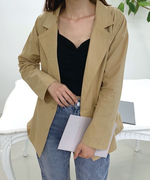 SPIGA（スピーガ）の「麻ライクテーラードジャケット（テーラードジャケット・レディース・アイボリー/ブラック/ベージュ・FREE）」の13枚目の写真