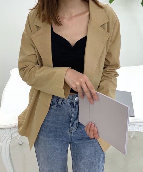 SPIGA（スピーガ）の「麻ライクテーラードジャケット（テーラードジャケット・レディース・アイボリー/ブラック/ベージュ・FREE）」の15枚目の写真