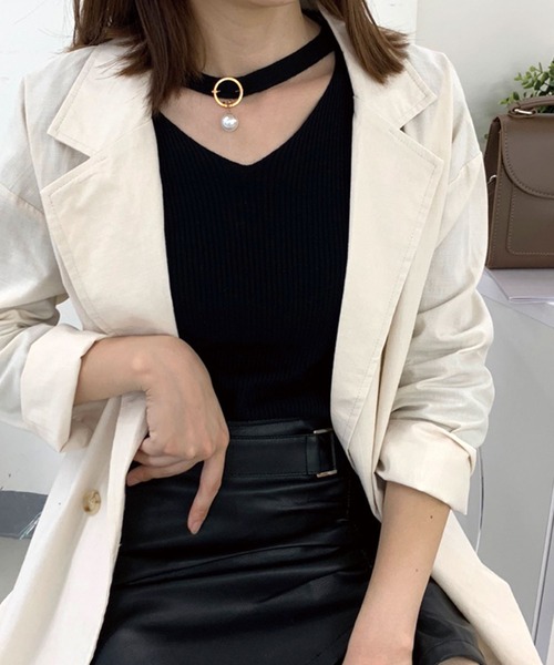 SPIGA（スピーガ）の「麻ライクテーラードジャケット（テーラードジャケット・レディース・アイボリー/ブラック/ベージュ・FREE）」の16枚目の写真