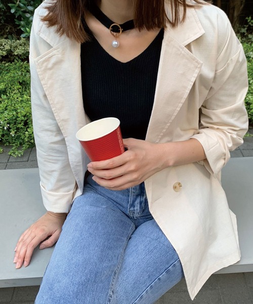 SPIGA（スピーガ）の「麻ライクテーラードジャケット（テーラードジャケット・レディース・アイボリー/ブラック/ベージュ・FREE）」の19枚目の写真