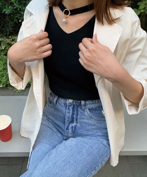 SPIGA（スピーガ）の「麻ライクテーラードジャケット（テーラードジャケット・レディース・アイボリー/ブラック/ベージュ・FREE）」の22枚目の写真