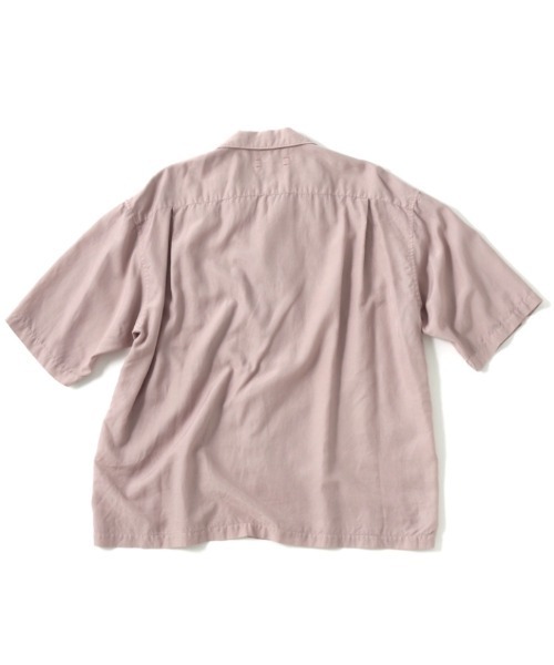 UNFIL（アンフィル）の「unfil アンフィル / cotton & silk-twill short sleeve shirt コットンシルクツイル オープンカラー半袖シャツ / WWSP-UU016（シャツ/ブラウス・メンズ・ライラック/ダークネイビー・5/4）」の3枚目の写真