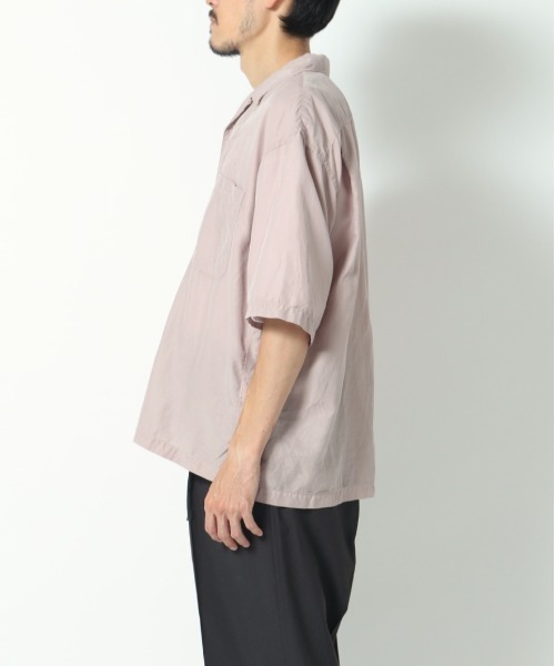 UNFIL（アンフィル）の「unfil アンフィル / cotton & silk-twill short sleeve shirt コットンシルクツイル オープンカラー半袖シャツ / WWSP-UU016（シャツ/ブラウス・メンズ・ライラック/ダークネイビー・5/4）」の8枚目の写真