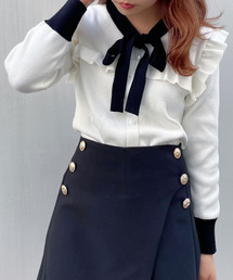 titty＆Co. PETIT | 【titty&Co.PETIT】バイカラーリボンニットトップス(ニット/セーター)