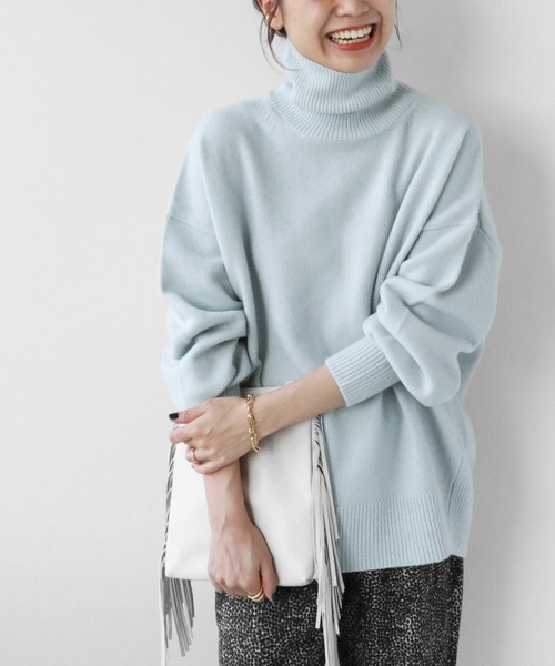 JOURNAL STANDARD relume(ジャーナルスタンダード レリューム)の「ウールカシミヤタートルネックプルオーバー◆(ニット/セーター・レディース・ホワイト/ベージュ/ネイビー/グレー/ブルー・FREE)」の5枚目の写真