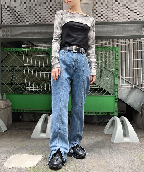 Figments(フィグメンツ)の「ブロックタイダイプルオーバー(Tシャツ/カットソー・レディース・ブラック・FREE)」の9枚目の写真