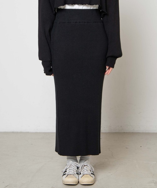 DuKKah（デュカ）の「Dukkah/【低身長向け】リブニットスリットタイトスカート（スカート・レディース・グリーン/ブラック/ライトベージュ・X-SMALL）」の6枚目の写真
