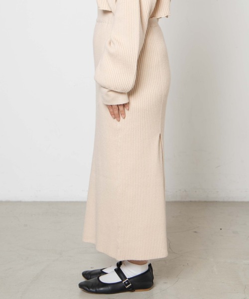 DuKKah（デュカ）の「Dukkah/【低身長向け】リブニットスリットタイトスカート（スカート・レディース・グリーン/ブラック/ライトベージュ・X-SMALL）」の9枚目の写真