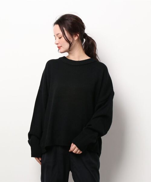 KOBE LETTUCE（コウベレタス）の「2WAYヘンリーネックプルオーバーニットトップス[C5644]（ニット/セーター・レディース・ブラック/ブラウン系/アイボリー・FREE）」の2枚目の写真