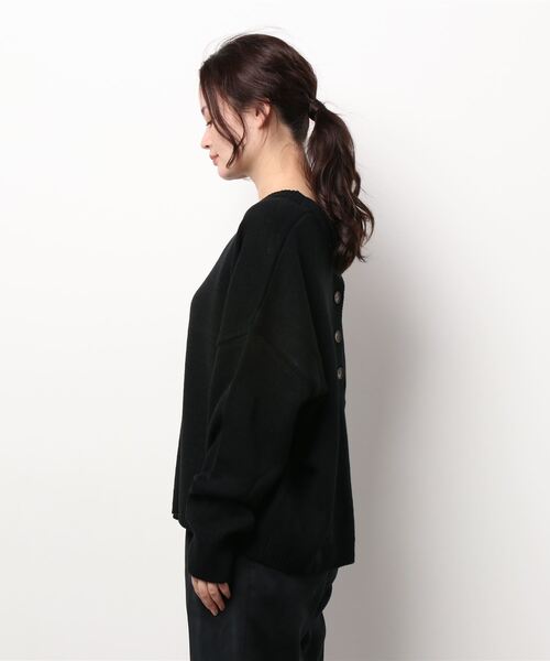 KOBE LETTUCE（コウベレタス）の「2WAYヘンリーネックプルオーバーニットトップス[C5644]（ニット/セーター・レディース・ブラック/ブラウン系/アイボリー・FREE）」の6枚目の写真