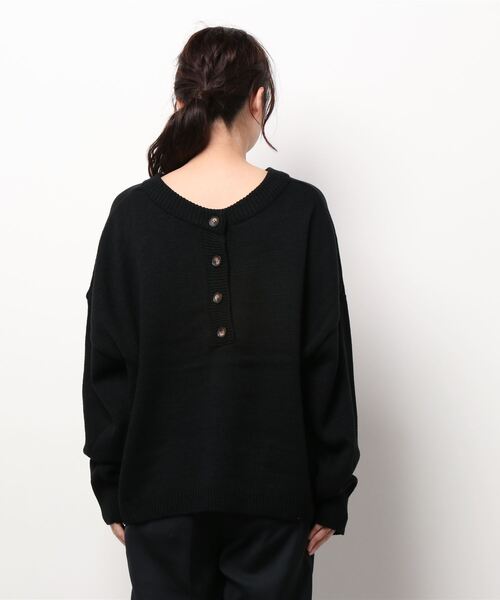 KOBE LETTUCE（コウベレタス）の「2WAYヘンリーネックプルオーバーニットトップス[C5644]（ニット/セーター・レディース・ブラック/ブラウン系/アイボリー・FREE）」の4枚目の写真