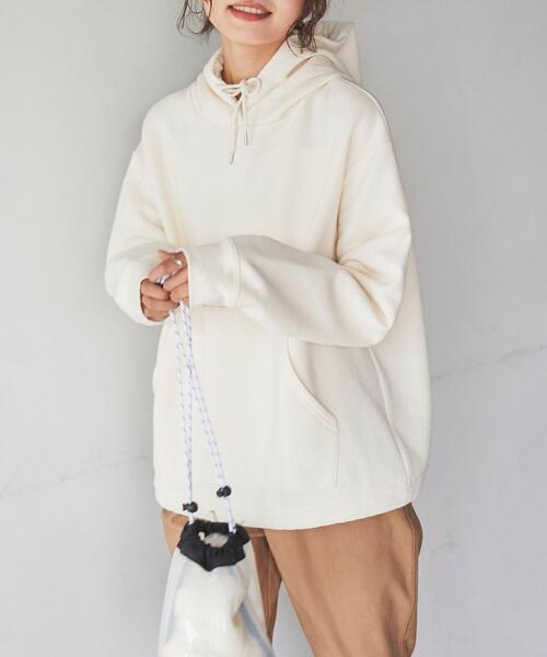 coen（コーエン）の「CVC裏起毛フーディーパーカー（パーカー・レディース・ライトグレー/オフホワイト/ケリー/ブラック・M/L）」の5枚目の写真